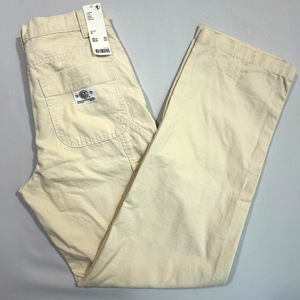 BDG Womens 26 Ivory Canvas Double Knee Carpenter Pants NWT Gorpcore Utility READ